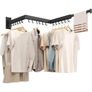 Wall Mounted Clothes Drying Rack, Collapsible Laundry Drying Rack, Retractable Foldable Drying Rack Clothing for Hanging Clothes Wall Mounted Clothes Drying Rack, Collapsible Laundry Drying Rack, Retractable Foldable Drying Rack Clothing for Hanging Clothes