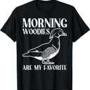 Morning Woody My Favorite Duck Hunting Funny Hunter Men T-Shirt, L
