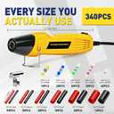 Haisstronica 340 PCS All in One Set with Solder Seal Wire Connectors,3:1 Heat Shrink Tubing and Heat Gun,Solder Sticks Wire Terminals Electrical Connectors for Automotive, Marine, Trailer Wiring