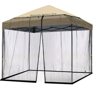 10' x 10' Patio Umbrellas Netting Mosquito Netting, Gazebo Canopy Patio Umbrella Square Clearance or Circularity OtdoorCanopy Umbrella Screen (Black)（Note: Mosquito Netting only）