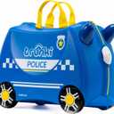 Trunki Ride-On Kids Suitcase | Tow-Along Toddler Luggage | Carry-On Cute Bag with Wheels | Airplane Travel Essentials: Percy Police Car Blue