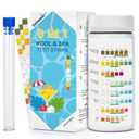 Salt-Water Pool Test Strips Kit: 125 Counts 8-in-1 for Salt Water Pool Testing Kit, Salt Pool Test Strips for Hot Tub Spa Testing Salt Chlorine pH and More