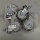 HOLKIE Caster Wheels 3 inch Locking Casters Set of 4, Threaded Stem 3/8" -16 x 1-1/2" (Diameter 3/8", Length 1-1/2") Swivel Heavy Duty Castors Gray