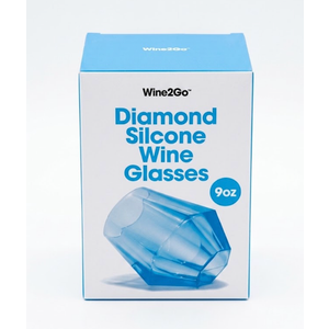 Diamond Silcone Wine Glasses 9 oz. 2Pack
