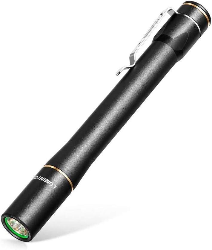 LUMINTOP IYP365 Penlight, Super Bright 200 Lumens Cree LED, IPX-8 Water Resistant, 3 Modes, Powered by 2AAA Battery for Inspection, Work, Repair (Black Aluminum Cree)