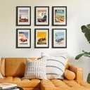 upsimples A3 Picture Frame Set of 5, Display Pictures 8.3x11.7 with Mat or 11.7x16.5 Without, Wall Gallery Poster Frames, Black