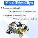 240 PCS 12 Sizes Auto Car U-Clips, Metal Trim Clips, Trim Moulding Clip Kit, Automotive Trim Moulding Fastener Clips, Universal Metal Dash Retainer Clips Replacement for Most Cars