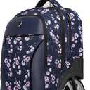 YH&GS Rolling Backpack Floral, Waterproof with Wheels for Business, College Student and Travel Commuter, Carry on Laptop Compartment, Fit 17 Inch Laptop, Wheeled Adults, 20inch