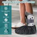 Walking Boot Cover Waterproof - 2PCS Fracture Cast Boots Shoe Covers for Broken Foot Ankle Recovery With Anti-Slip (Black, L)