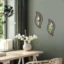 Roowest 2 Pcs Decorative Mirror Wall Decor Leaf Teardrop Mirror Wall Mounted Decorations for Living Room Bedroom Bathroom Vanity Entryway Office(Brown)