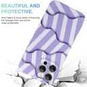 for iPhone 16 Pro Max Case, Cute Irregular Purple and White Stripes Pattern Aesthetic Design, Camera Lens Protection Slim Soft TPU Shockproof and Anti-Scratch Protective Cover for Girls Women