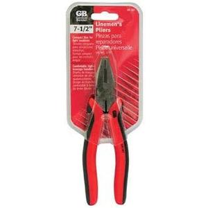 GB Gardner Bender GS-387 7-1/2" Medium-Duty Lineman's Pliers Red Black