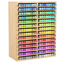 Ohuhu Bamboo Marker Organizer, Desktop Storage Hold 224 Markers for Honolulu Oahu Series of Ohuhu Markers, Pens Pencils Stationary Organizer Holder with 32 Compartments for Classroom Office Decor