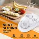 3-In-1egg Slicer For Hard Boiled Eggs,Stainless Heavy Duty Steel Egg Slicer Kitchen Gadget, Fit Strawberry,Apple,Banana,Cherry,Tomato,White