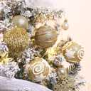 3.15" Large Christmas Ball Ornaments Shatterproof Sparkle Ornaments for Christmas Tree Large Sequin Plastic Hanging Big Tinsel Ball, 6Pcs 80mm (Gold) (Gold)