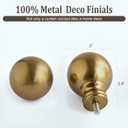 Warm Gold Curtain Rods for Windows 48 to 84 Inch 1" Diameter Adjustable Heavy Duty Brass Window Curtain Rod with Metal Finials for Living Room Bedroom Farmhouse Kitchen Outdoor