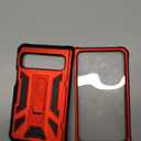 Tongate for Google Pixel Fold Case(2023), [Bulit-in Screen Protector] [Hinge Protection] Military Grade Dual Layer Shockproof Rugged Phone Case with Kickstand & Belt Clip for Pixel Fold 5G, Red
