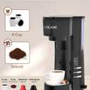 4 IN 1 Single Serve Coffee Maker with Milk Frother and Coffee Grinder, Coffee Maker for K Cup and Ground Coffee, with 30 oz Removable Water Reservoir, 6 to 14 oz. Brew Sizes, Coffee Machine for Home