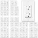 BESTTEN 100 Pack 20 Amp Decor Electrical Wall Outlet, Decorator Tamper-Resistant Receptacle, Wallplate Included, Residential and Commercial Use, 20A/125V/2500W, UL Listed, White
