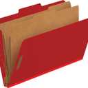 Pendaflex Classification Folders, Standard, 2 Dividers, Embedded Fasteners, 2/5 Cut Tab, Bright Red, Legal Size, 10/BX (29031P)