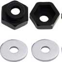 4PCS ShareGoo 12mm to 17mm Metal Wheel Hex Adapter Converter Compatible with Tamiya Axial RC4WD Traxxas HPI Himoto HSP Losi Kyosho RC 1/10 On-Road Car Buggy Truck Tyre Tires,Black