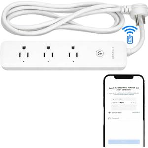 LINKVOLT Smart Power Strip WiFi Surge Protector Alexa Google Home Voice Control Outlet Extender for Home Office 3AC 15A 1875W 2.4GHz Voice Control