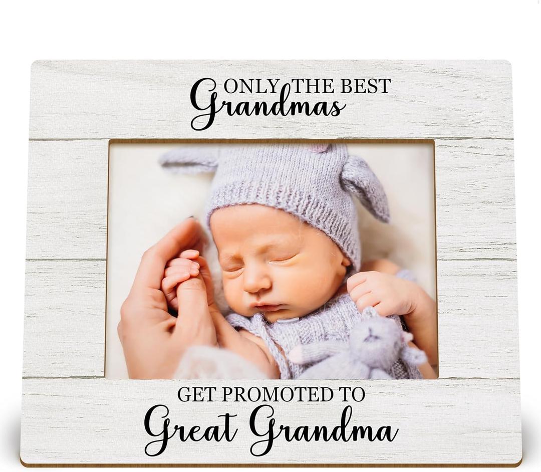Great Grandma Baby Announcement Picture Photo Frames, Christmas Mothers Day Birthday Gifts, Promoted to Great Grandma Picture Photo Frame for 5x7 Photos