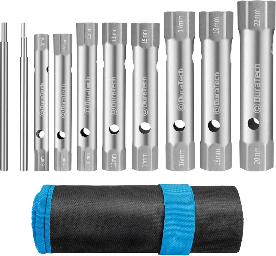 DURATECH 10-Piece Shower Valve Socket Wrench Set with Bar Handles, Metric, 6-22mm, for Removing Tub & Shower Valve, Home Plumbing Repairs