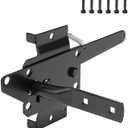 Post Mount Heavy Duty Self Locking Gate Latch for Wooden Fence, Automatic Gravity Lever Spring Fence Latches Gate Lock Gate Hardware for Outdoor/Garden/Vinyl/Wood Fence/Metal Gate,Black Finish