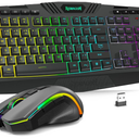 Redragon S101MKS Gaming Keyboard and Mouse Wireless with TriMode, RGB Keyboard and 4800 DPI Gaming Mouse, 10 Independent Multimedia Keys for Wins, PC, Computer, Wireless S101 Ideal for Gamer