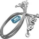 NAZOU 10Pack Security Cable with Loops 1/8IN Anti-Shedding Cable Lock for Tool Lanyard Travel Luggage Bike Steel Wire Lock Cable (35in, Gray)