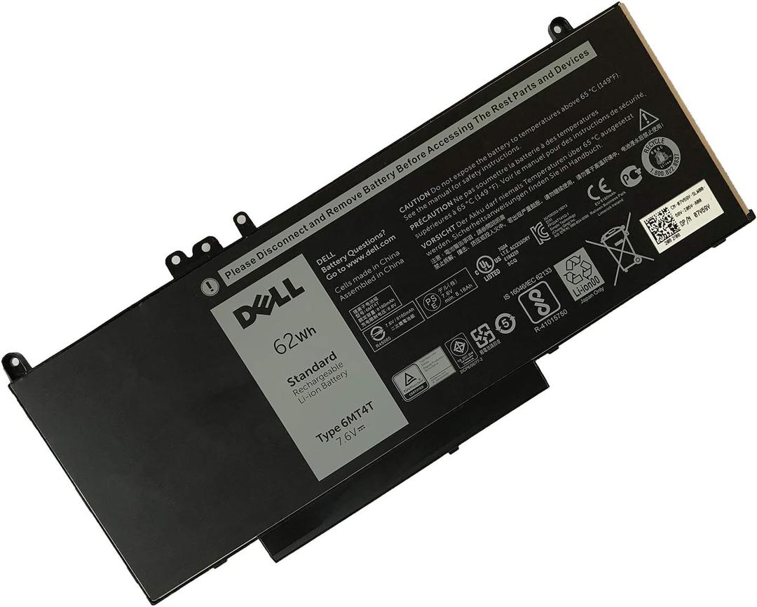DELL 6MT4T 7.6V 62Wh 4-Cell Standard Rechargeable Original Battery for DELL Latitude E5270 E5470 E5570,Precision 3510 Series Alternant Part Number: TXF9M 07V69Y 079VRK 451-BBUO 451-BBUN