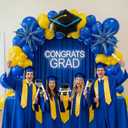 kozee royal blue and yellow balloon garland arch kit 150+pcs with graduation cap Blue star mylar balloons for Men birthday 2026 Graduation Ceremony Prom decorations