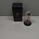 Valentines Day Rose Gifts for Her Women Birthday Gift Galaxy Glass Rose Forever Eternal Crystal Flowers Roses in Glass Dome with Butterfly Valentine Gifts for Women Daughter Mom Wife Girlfriend Purple