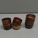 Skylety 10 Pcs Acacia Wooden Bowls Small Calabash Bowls Round Wood Salad Hand Carved Calabash Dip Tray for Serving Popcorn Pasta Coconut Nuts Sauce Appetizers Home Kitchen (2.2 Inch)