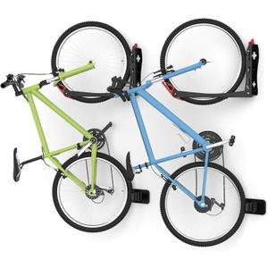 BIKEPAL No Lifting Wall Mount Swivel Bike Rack, Vertical Bike Wall Hangers for Garage Space Saving Bike Storage Solution(2 Pack)