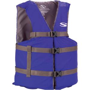 Stearns Adult Life Vest, USCG Approved Type III Life Jacket, PFD for Boating, Swimming, Watersports, & More, Standard & Oversized Fits (Blue)