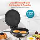 3-in-1 Electric Griddle & Panini Press - CACHOO 8" Nonstick Round Griddle and Sandwich Press with On/Off Switch, 180 Open Design, Perfect for Pancakes, Omelettes, Quesadillas, Veggies (Black)