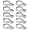 10 Pack Tension Bands for 2-3/8" Chain Link Fence Posts - Zinc-Plated Steel w/ 1-1/4" Bolts & Nuts (Commercial Grade)