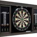 Barrington Dartboard Multiple Styles Pre-Assembled Wood Dartboard Cabinet Collection with 18 Bristle Dartboard & Steel Tip Dart Set, Perfect for Cricket Games