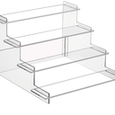 4 Tier Acrylic Display Risers, Perfume Organizer Stand, Cupcake Stand Holder, Clear Shelf Risers for Display Stands for Funko POP Figure, Dessert Shelves for Party, Decoration