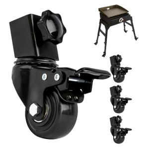 2 Inch Casters for Blackstone Collapsible 17" & 22" Stand, 2" Heavy Duty Wheels 360 Degree Swivel with Brake Lock, Griddle Accessories Fit for Blackstone Tabletop Griddle Stand, Pack of 4