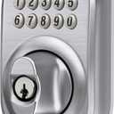 Schlage Plymouth Electronic Keypad Deadbolt Lock, Keyless Front Door Entry, Mechanical Key Backup Included, Satin Chrome, BE365 PLY 626