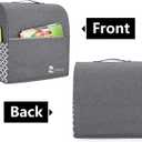 Yarwo Stand Mixer Cover Compatible with 4.5 qt and All 5 qt KitchenAid Mixer, Protective Dust Cover with Top Handle and Pockets for Accessories, Gray with Grid