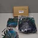 Sintege 3 Pcs Mardi Gras Women's Peacock Costume Set Gothic Natural Feather Shawl Wrist Bracelet Multi-layered Tulle Skirt Witch Shawl Carnival Costumes