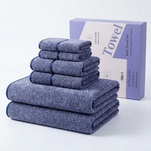 Soft & Fluffy Bath Towel Set – 100% Polyester Plush Bath Towels, Hand Towels & Washcloths Set, Ultra Absorbent & Quick Dry Towels for Bathroom, Gym & Spa – Purple, 2x Bath Towels: 27" x 54"
