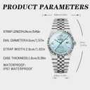 Men's Modern Wristwatch with 3D Textured Dial, Luminous Hands, 30M Water Resistant, Stainless Steel Strap Quartz Movement, 40mm Slim Designv