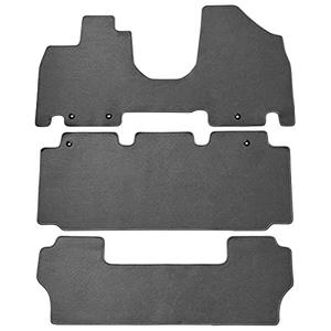 IKON MOTORSPORTS, Floor Mats Compatible with 2011-2017 Honda Odyssey, Gray/Grey Nylon Carpet Front & Rear 3PC Set, 2012 2013 2014 2015 2016