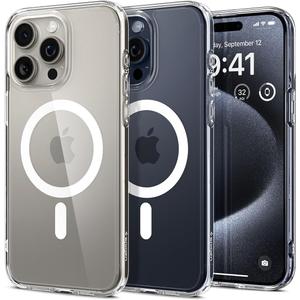 Spigen Ultra Hybrid MagFit Designed for iPhone 15 Pro Max Case (2023) [Anti-Yellowing] [Military-Grade Protection] Compatible with MagSafe - White