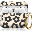 LXQFNSG Compatible with AirPod Pro 2nd//1st Generation Case Cover with Key Chain,Full Protective Shockproof Wireless Headphone Case for Airpod Pro 2023/2022/2019(Vntage Groovy Flowers)